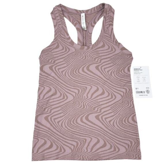 NWT ATHLETA Momentum Sleeveless Tank Sz XXS Marble Mauve Pink - Picture 2 of 6